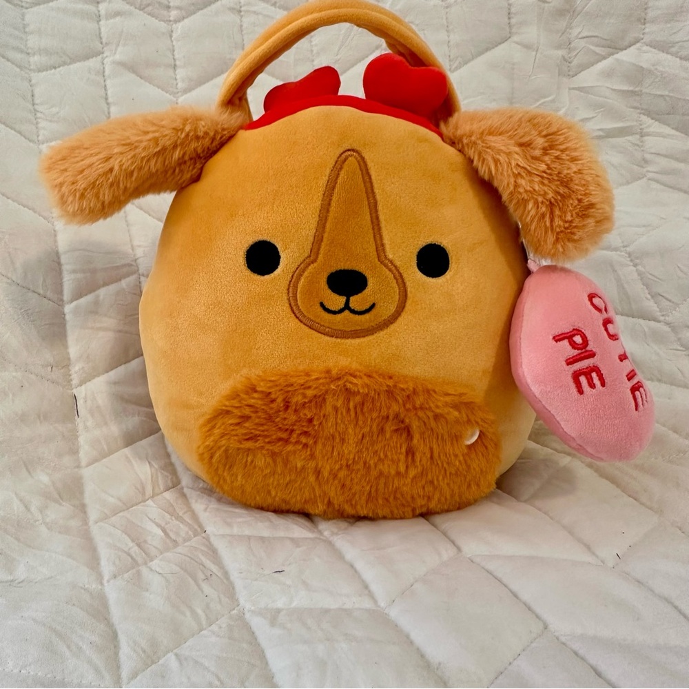 Squishmallows Tan and Red Dog Stuffed Animal